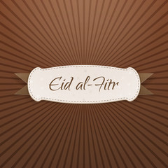 Obraz premium Eid al-Fitr realistic textile Tag with Text