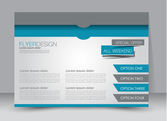 Flyer, brochure, billboard template design landscape orientation for education, presentation, website. Blue color. Editable vector illustration.