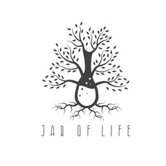 jar of life vector design concept with tree
