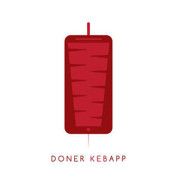 gyros doner kabob with smartphone app isolated vector design tem