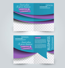 Naklejka premium Abstract flyer design background. Brochure template. Can be used for magazine cover, business mockup, education, presentation, report. Blue and purple color.