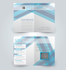 Abstract flyer design background. Brochure template. Can be used for magazine cover, business mockup, education, presentation, report. Blue color.