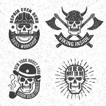 Vintage skull emblems