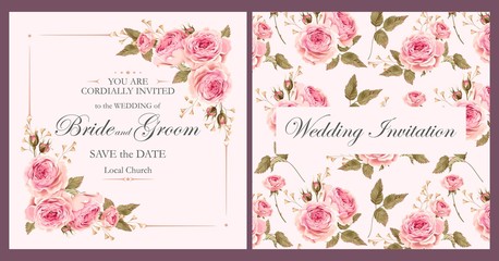 Vintage wedding invitation