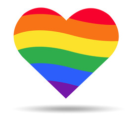 rainbow flag LGBT symbol on heart vector EPS10