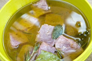 marinade with tuna and aromatic herbs
