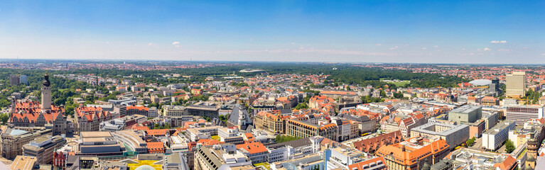 Fototapeta na wymiar Leipzig, Luftaufnahme, Panorama 