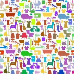 Shopping icons pattern with theme for sale, advertising and design.