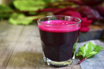 Fresh organic beet juice.