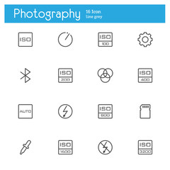 photography line icons