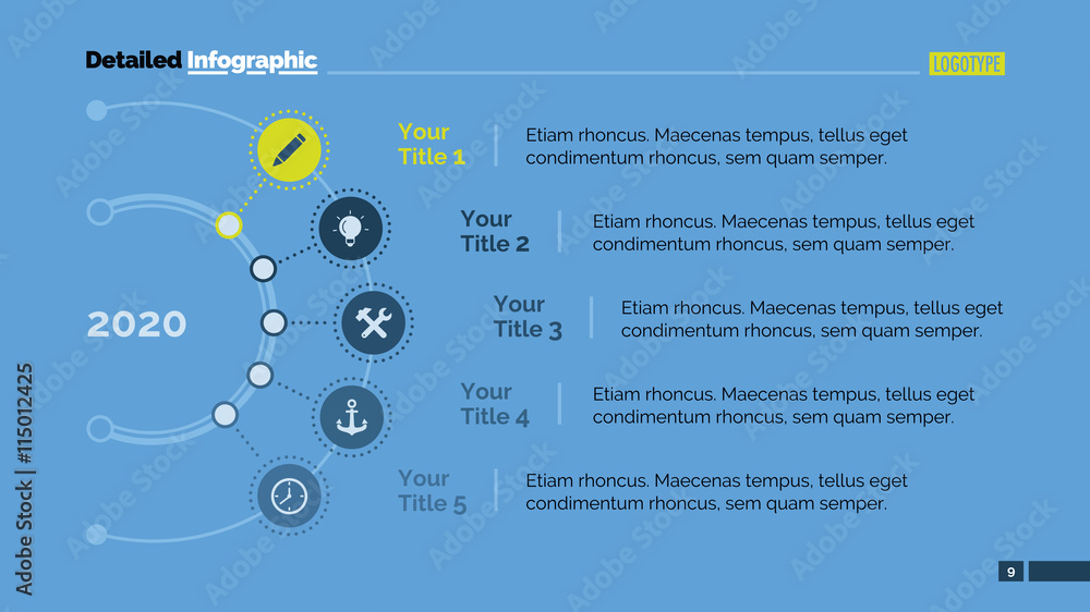 Poster five points in year diagram slide template