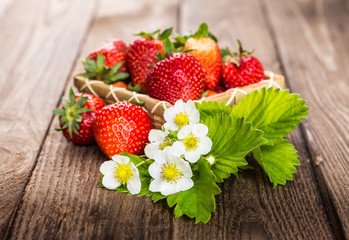 Strawberry. Strawberry on wood background. Red strawberries, str