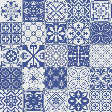 Vector set of tiles background.