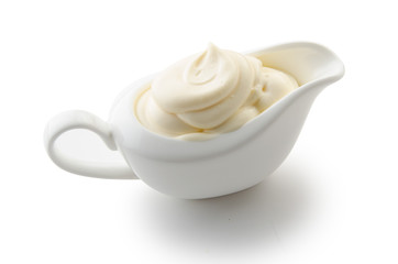 Mayonnaise isolated on white background with clipping path