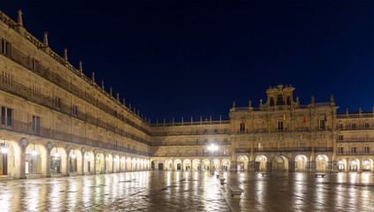 Night view of Plaza Mayor  in  Salamanca