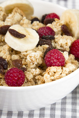 tasty granola with fruits