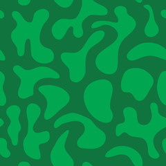 seamless summer camouflage background/ Vector seamless pattern with green random spots on a dark green background