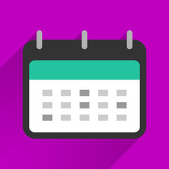 Flat design calendar icon. Vector illustration.