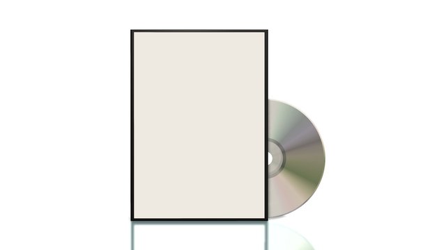 DVD / CD box with disc isolated on white