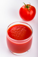 Tomato juice in a glass.