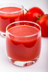 Tomato juice in a glass.