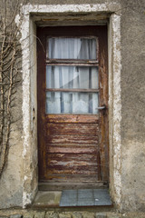 Wooden door of an ancient house