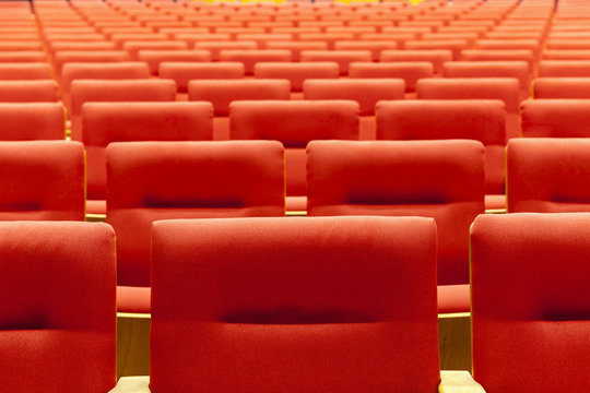 cinema room with red chair