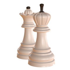 isolated chess figurine 3d illustration