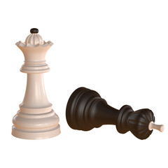isolated chess figurine 3d illustration