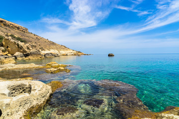 Rocky coastline of Gozo