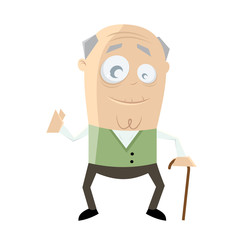 happy senior man clipart