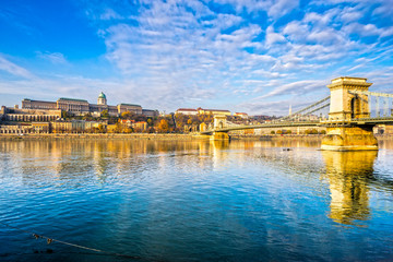 Budapest, Chain Bridge and Buda Castle, Hungary
