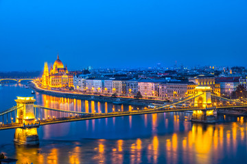 Budapest at sunset, Hungary