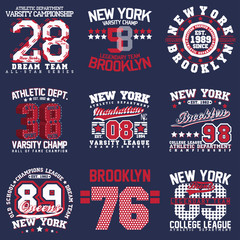 Teeshirt print designs set