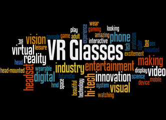 VR Glasses, word cloud concept 4