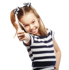  little girl showing ok
