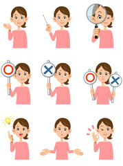 女性の9種類の仕草と表情
