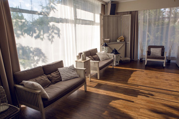 modern sofa in an interior room view