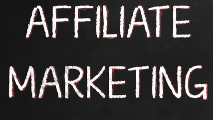 Affiliate Marketing - Concept on black Chalkboard