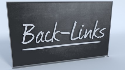 Fototapeta premium Back-Links 3D on a black chalkboard