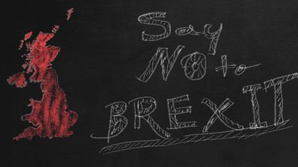 Say no to BREXIT on black chalkboard