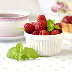 Fruit raspberries on a table