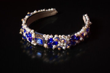 Diadem with large stones. bijouterie.