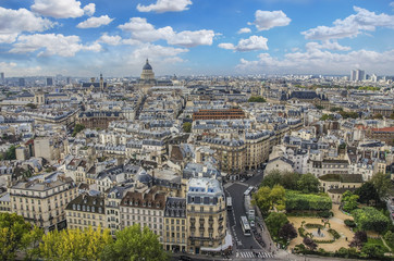 Fototapeta na wymiar Paris Panorama. View from Cathedral Notre Dame de Paris. France.