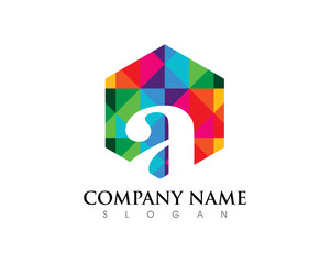 A Letter Hexagon Logo
