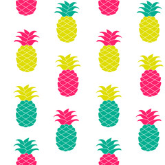 Seamless pineapple pattern Vector illustration. Hand drawn repeated for web, print, wallpaper, fashion fabric, textile design, background invitation card or holiday decor.