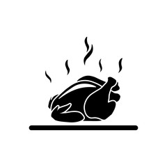 Chicken icon. Black icon on white background.