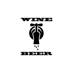 Crane for wine icon. Black icon on white background.