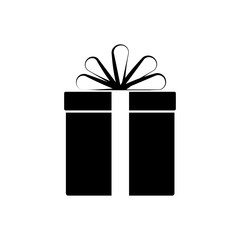 Gift icon. Black icon on white background.