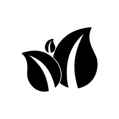 Eco icon. Black icon on white background.